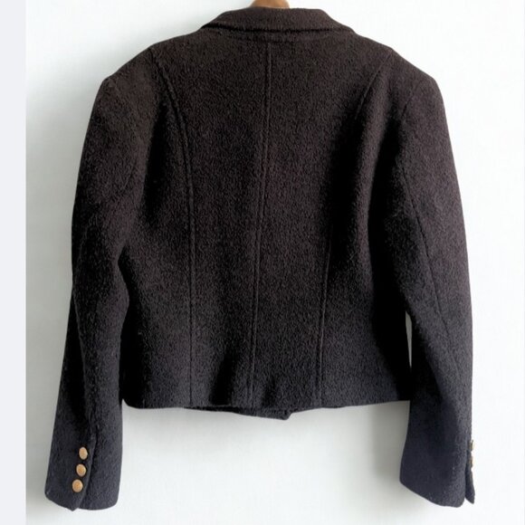 VTG The Limited Wool Boucle Blazer Black Gold Ornate Buttons Size Small USA Made - Picture 2 of 6